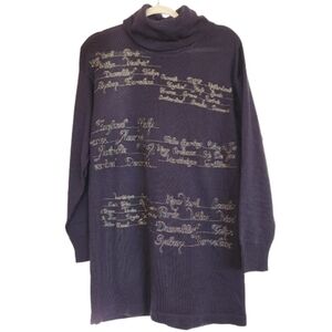 Vintage Stephanie by Suzelle Navy Wool Blend Dress Size M Destinations Details